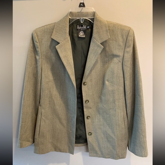 Rafaella Petites 100% Pure New Wool Woolmark Green Box Blazer 6P - Picture 1 of 4